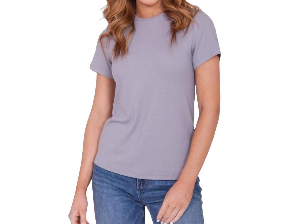 NEW MIKAROSE essentials crewneck tee in blue grey